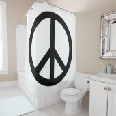 Rideaux De Douche Symbole de paix blanc et noir (En situation)
