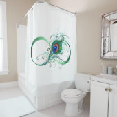 Rideaux De Douche Symbole d'infini avec plume de paon (En situation)