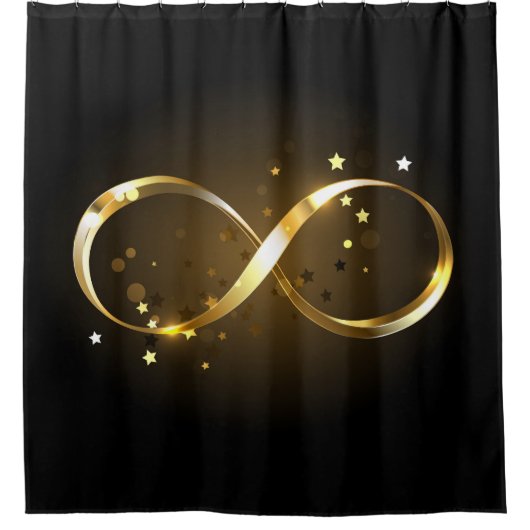 Rideaux De Douche Symbole d'infini doré (Devant)