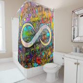 Rideaux De Douche Symbole d'infini  | Sensibilisation sur l'autisme  (En situation)