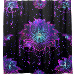 Rideaux De Douche Symbole orange Lotus Fleur sans couture