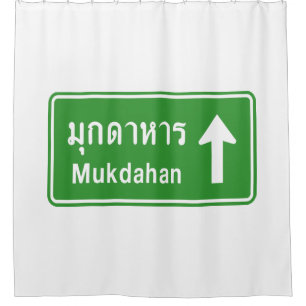 Rideaux De Douche Symbole routier de Mukdahan ⚠ Thaïlande ⚠