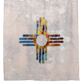 Rideaux De Douche Symbole Sun Zia du Nouveau-Mexique (Devant)