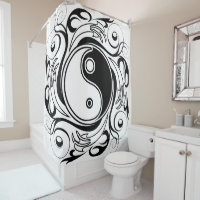 Symbole Yin et Yang Style tatouage noir et blanc