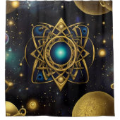 Rideaux De Douche Symboles anciens motif dans le design abstrait vib (Devant)