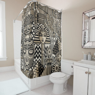 Rideaux De Douche Symboles historiques anciens Style de tatouage