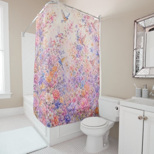 Rideaux De Douche Symphonie secrète des fleurs (En situation)