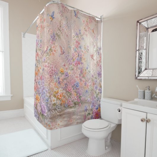 Rideaux De Douche Symphonie secrète des fleurs (En situation)