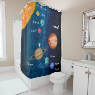 Rideaux De Douche Système solaire spatial Astronaute