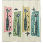 Rideaux De Douche Tabbies Rétro Patchwork ©studioxine (Devant)