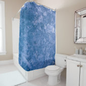 Rideaux De Douche Tableau abstrait bleu (En situation)