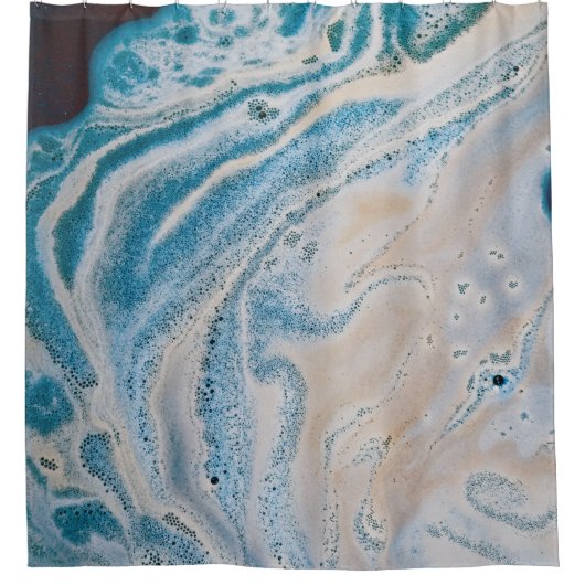 Rideaux De Douche Tableau abstrait bleu et blanc (Devant)