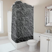 Rideaux De Douche Tableau abstrait noir et blanc (En situation)