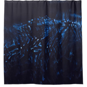 Rideaux De Douche Tableau abstrait noir et bleu