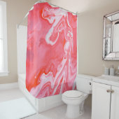 Rideaux De Douche Tableau abstrait rouge et gris (En situation)