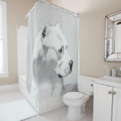 Rideaux De Douche Tableau Dogo Argentino - Art Chien original (En situation)