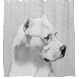 Rideaux De Douche Tableau Dogo Argentino - Art Chien original