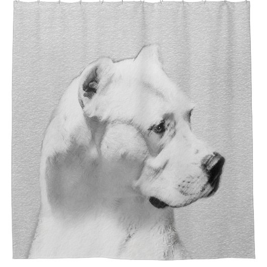 Rideaux De Douche Tableau Dogo Argentino - Art Chien original (Devant)