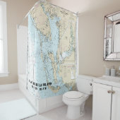 Rideaux De Douche Tableau nautique Estero Bay à Lemon Bay 11426 (En situation)