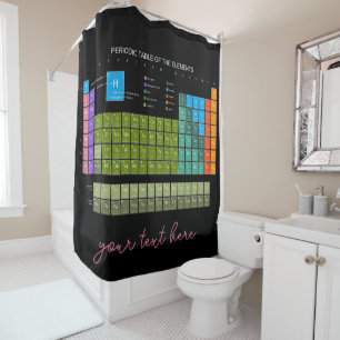 Rideaux De Douche Tableau Périodique des Éléments langue anglaise