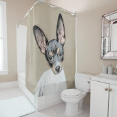 Rideaux De Douche Tableau Rat Terrier - Cute Original Chien Art (En situation)