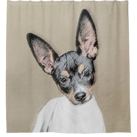 Rideaux De Douche Tableau Rat Terrier - Cute Original Chien Art (Devant)