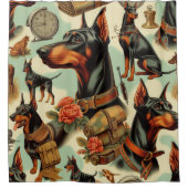 Rideaux De Douche Tableau vintage Doberman sans joint (Devant)
