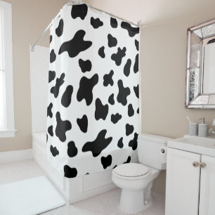 Rideaux De Douche Taches de vache noires et blanches de campagne