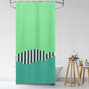 Rideaux De Douche Tailles Torn Modernes Couches Vertes