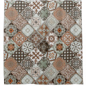 Rideaux De Douche Talavera Tles Vert Sage Orange Marron (Devant)