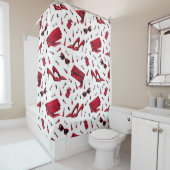 Rideaux De Douche talons rouges, motif d'accessoires de mode. (En situation)