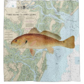 Rideaux De Douche Tambour rouge sur l'île Tybee à Doboy (Devant)