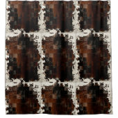 Rideaux De Douche Tan Cowhide Patchwork Imprimer (Devant)