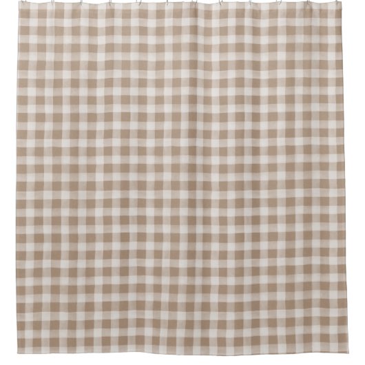 Rideaux De Douche Tan doux Beige Anglais Pays Vérifié Plaid (Devant)