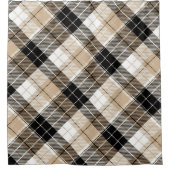 Rideaux De Douche Tan et plaid noir (Devant)