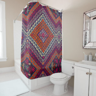 Rideaux De Douche Tapis décoratif antique vintage turc kilim