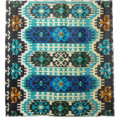 Rideaux De Douche Tapis persan turc oriental bleu vert (Devant)