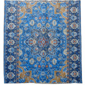 Rideaux De Douche Tapis turc oriental bleu perse antique (Devant)