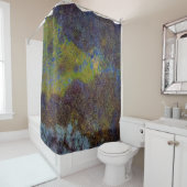 Rideaux De Douche Tapis vert, bleu et marron (En situation)