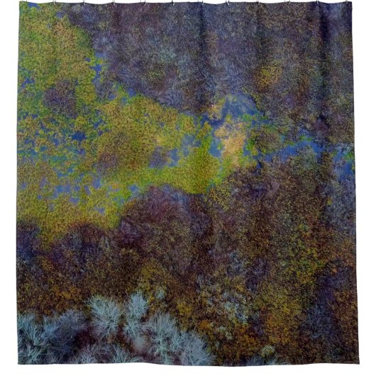 Rideaux De Douche Tapis vert, bleu et marron (Devant)