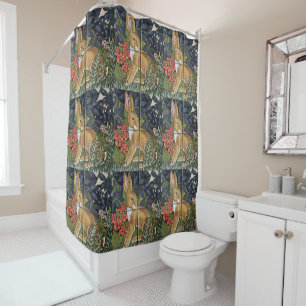 Rideaux De Douche Tapisserie de lapin Carrelage Floral Marine Décor