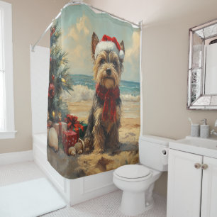 Rideaux De Douche Tapisserie de Noël Chien Terrier Écossais Vintage