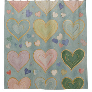 Rideaux De Douche Tapisserie Pastel Heart