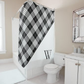 Rideaux De Douche Tartan à monogramme  (En situation)