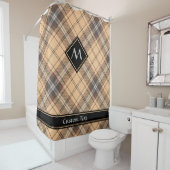 Rideaux De Douche Tartan beige et Brown (En situation)