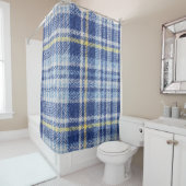 Rideaux De Douche Tartan jaune bleu : Plaid tendance (En situation)