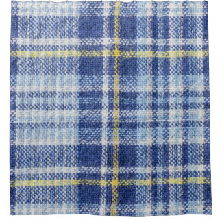 Rideaux De Douche Tartan jaune bleu : Plaid tendance