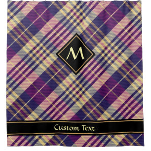 Rideaux De Douche Tartan mauve, or et bleu
