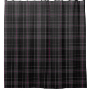 Rideaux De Douche Tartan noir et rose Plaid Scottish Kilt
