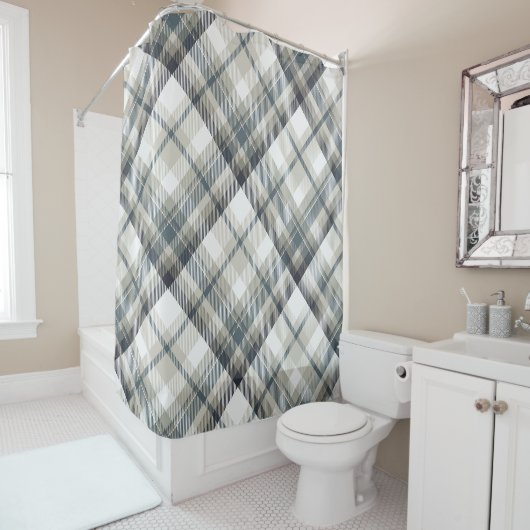Rideaux De Douche Tartan Plaid (En situation)